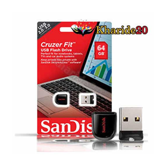 پخش عمده فلش مموری USB 2.0 sandisk Fit 64GB