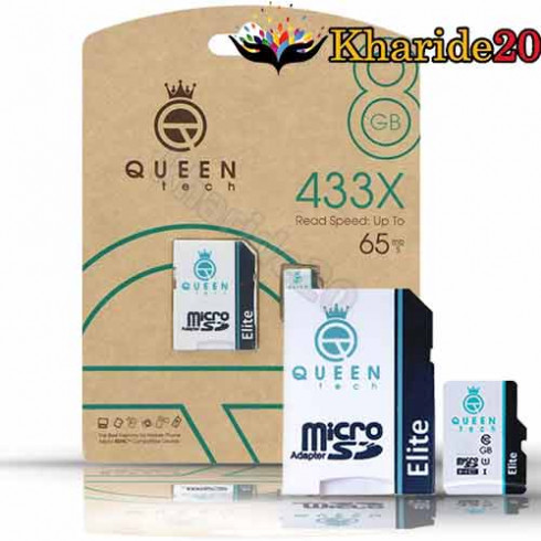 رم میکرو 65MBps 433X Queen Tech ظرفیت 8GB با خشاب