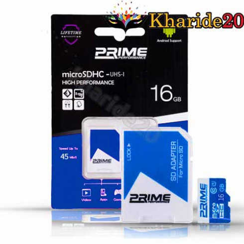 کارت حافظه پرایم UHS-I U1 سرعت 48MBps ظرفیت 16 گیگابایت