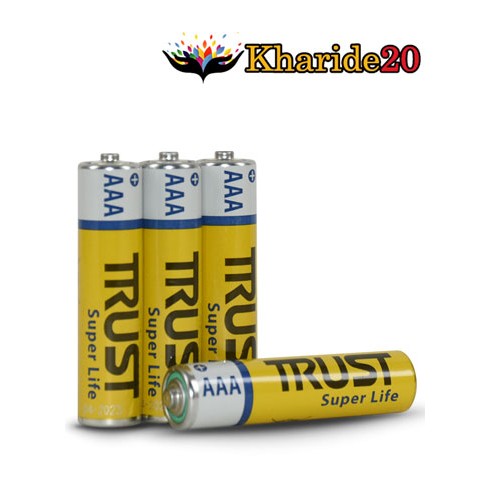 خرید عمده باتری نیم قلمی Trust بسته بندی 4 عددی