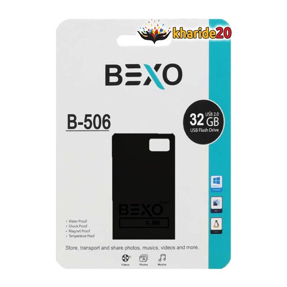 فروش عمده فلش 32 گیگ بکسو B-506 BLACK با گارانتی مادام | خرید 20