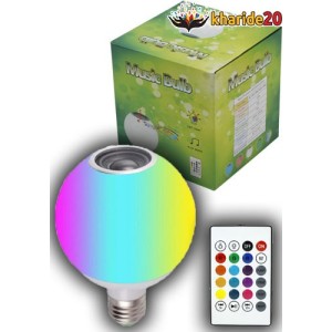 فروش عمده لامپ LED اسپیکر دار بلوتوثی Music Bulb 12W E27 + ریموت کنترل | خرید 20