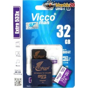 ارزانترین قیمت رم موبایل میکرو 32 گیگ Vicco 533X U1 80MB/s | خرید 20