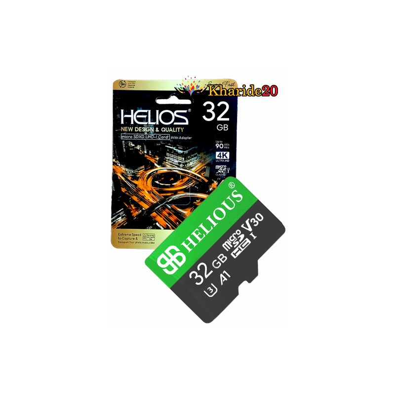 رم میکرو اس دی 32 گیگابایت HELIOS 600x 90mb U3 (گارانتی مادام العمر)