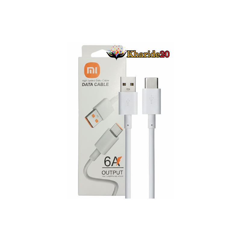 قیمت کابل type-c فست شارژ 6A مدل Mi