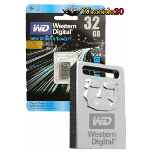 فلش مموری 32 گیگ WESTERN DIGITAL مدل TITAN  (گارانتی مادام العمر)
