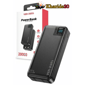 فروش عمده پاوربانک VEN-DENS 20000mAh مدل VD-PB061