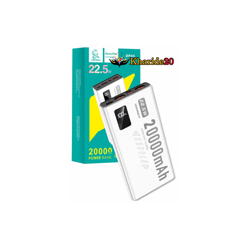 پاوربانک VDENMENV 20000mAh مدل DP45 سفید