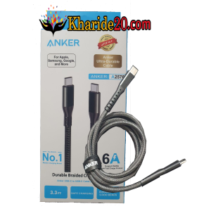 کابل اورجینال کنفی  دو سر تایپ سی ANKER مدل A2576