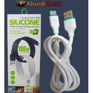 کابل شارژ تایپ سی SILICONE مدل SJ-G05 100W