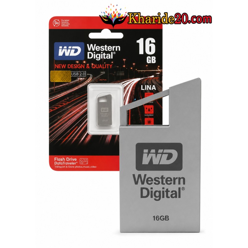 خرید همکاری و عمده فلش 16 گیگ WESTERN DIGITAL مدل LINA (گارانتی مادام العمر)