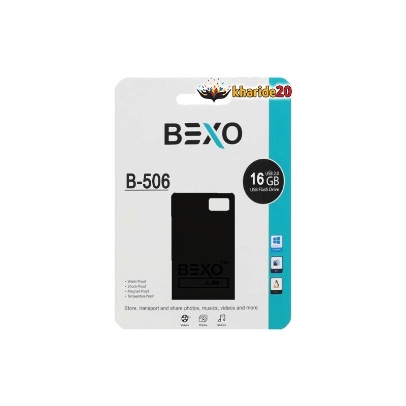 فلش 16 گیگ BEXO مدل B-506 Black با گارانتی دو ساله آواتک